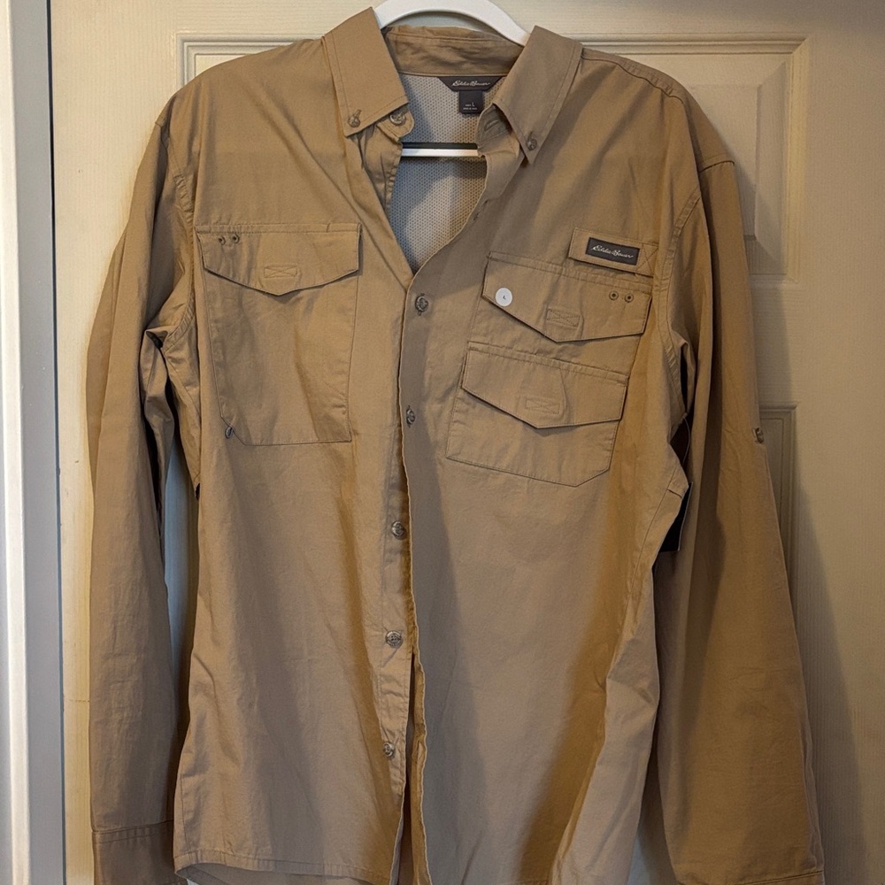 Eddie Bauer Men's Khaki Shirt Jacket